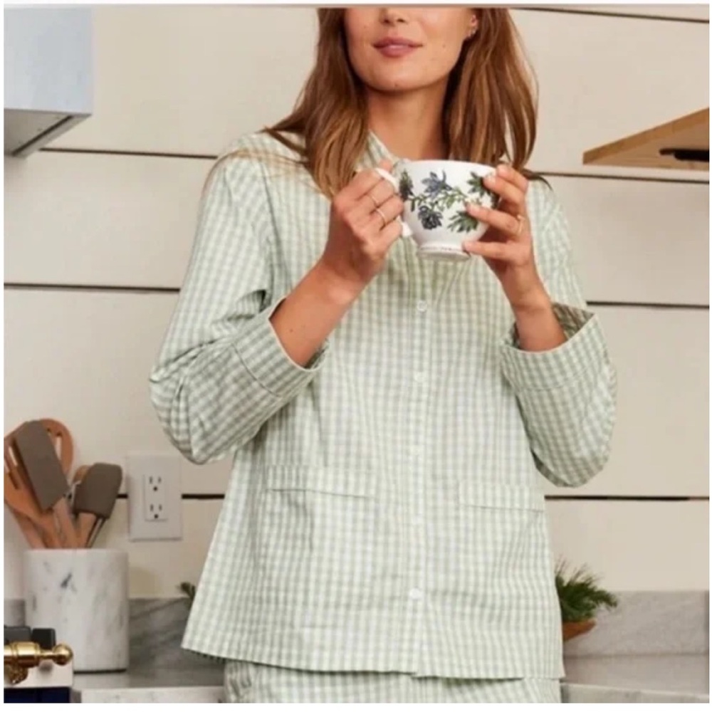 Green Gingham Women's Pajama Set